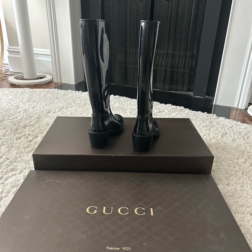 Gucci Rubber Rain Boots, Women’s EU 35